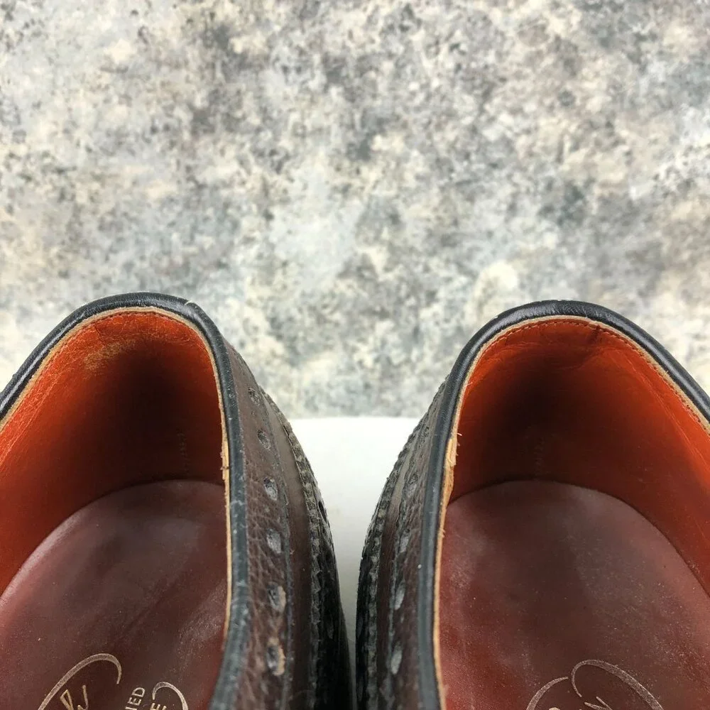 Nunn Bush VTG Men's Size 12 Brown Ankle Fashioned Custom Grade Wingtip Oxfords